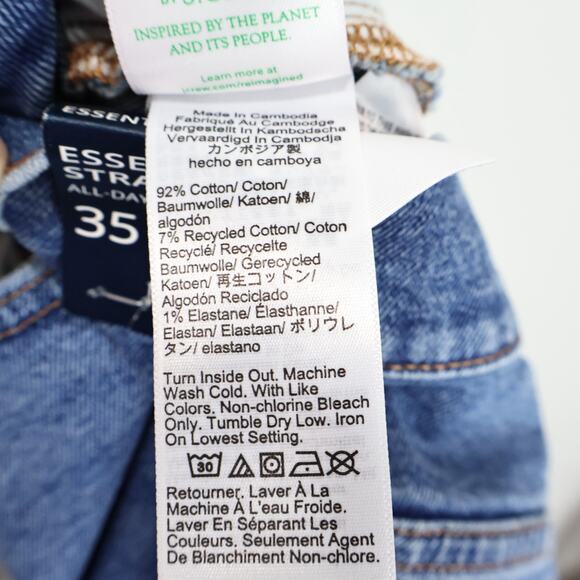 NWT J.Crew Factory Essential Straight Jean All-Day Stretch Running Lake Wash 35 - Picture 10 of 13